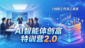 AI智能体创富训练营2.0：3天闭门直播+视频课+工具库，从0到1搭建智能体附138个工作流-优创圈