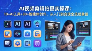 AI 视频剪辑拍摄实操课：10+AI工具+30+智能体创作，从入门到变现全流程掌握-优创圈