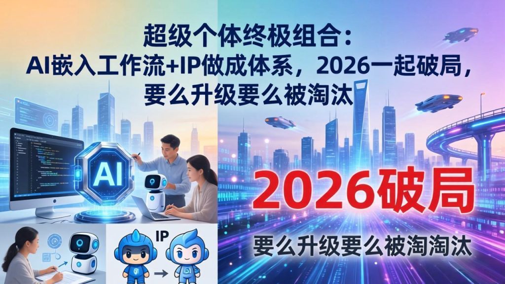 超级个体终极组合-更新：AI嵌入工作流+IP做成体系，2026一起破局，要么升级要么被淘汰-优创圈