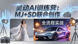 灵动AI训练营-3.0课程：MJ+SD联合创作，从婚纱大片到汽车广告，摄影后期全流程实战-优创圈