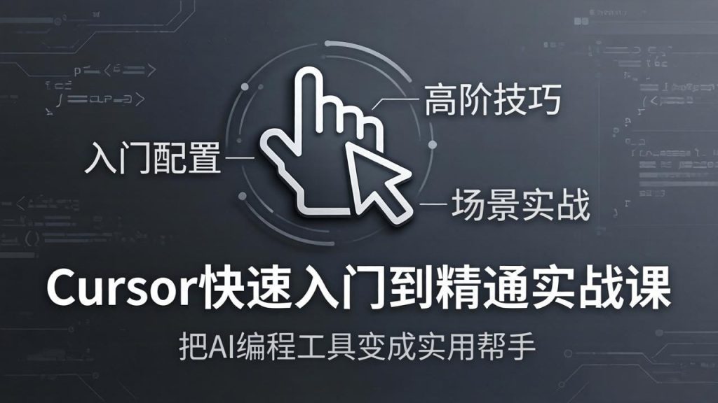 Cursor快速入门到精通实战课：入门配置+高阶技巧+场景实战，把AI编程工具变成实用帮手-优创圈