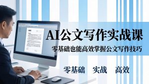 AI 公文写作实战课：零基础掌握格式规范与 5 大文种，用 AI 高效写出合格材料-优创圈