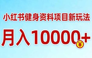 小红书健身资料项目最新玩法，月入10000＋，收益潜力可以无限放大-优创圈