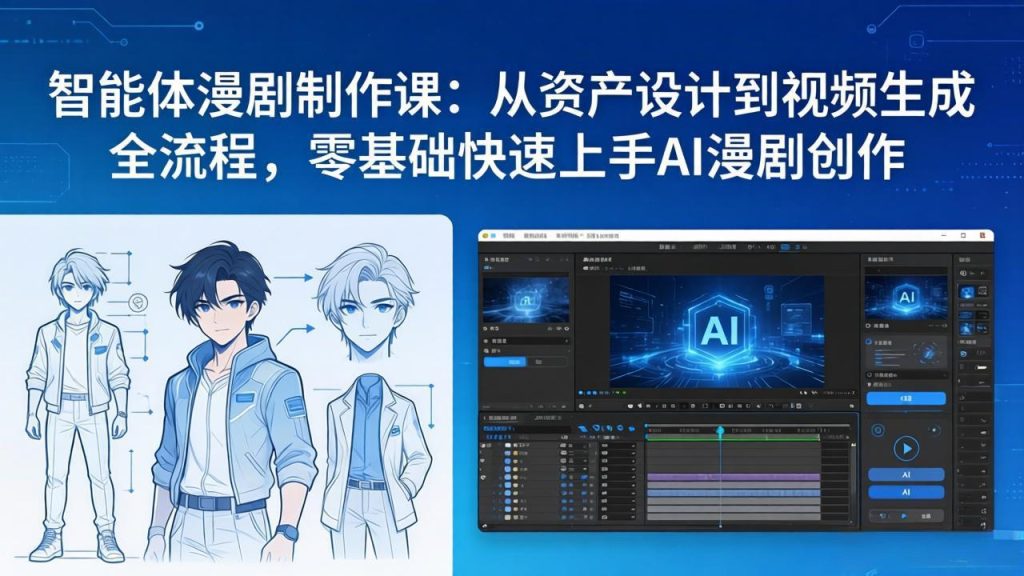 智能体漫剧制作课：从资产设计到视频生成全流程，零基础快速上手AI漫剧创作-优创圈