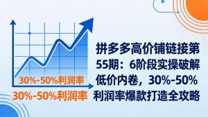 拼多多高价铺链接第55期：6阶段实操破解低价内卷，30%-50%利润率爆款打造全攻略-优创圈