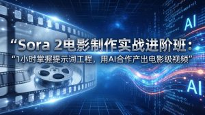Sora 2电影制作实战进阶班：1小时掌握提示词工程，用AI合作产出电影级视频-优创圈