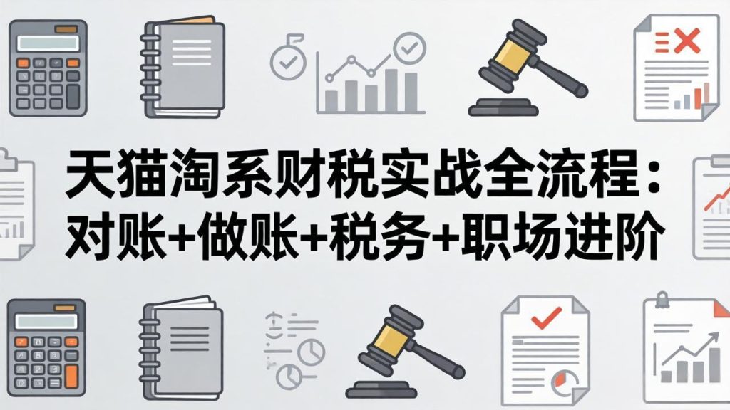 天猫淘系财税实战全流程：对账+做账+税务+职场进阶，手把手吃透平台财税每一环-优创圈