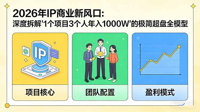 2026年IP商业新风口：深度拆解“1个项目3个人年入1000W”的极简超盘全模型-优创圈