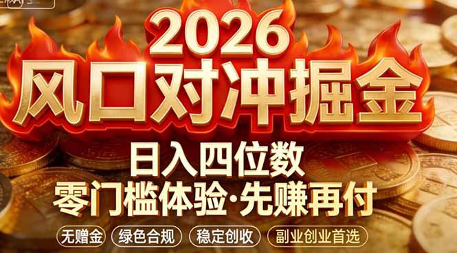 2026美金对冲套利，无赠金对冲策略保驾护航，低门槛易上手实操。单人单日收益2000+-优创圈