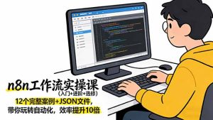 n8n工作流实操课（入门+进阶+选修）12个完整案例+JSON文件，带你玩转自动化，效率提升10倍-优创圈