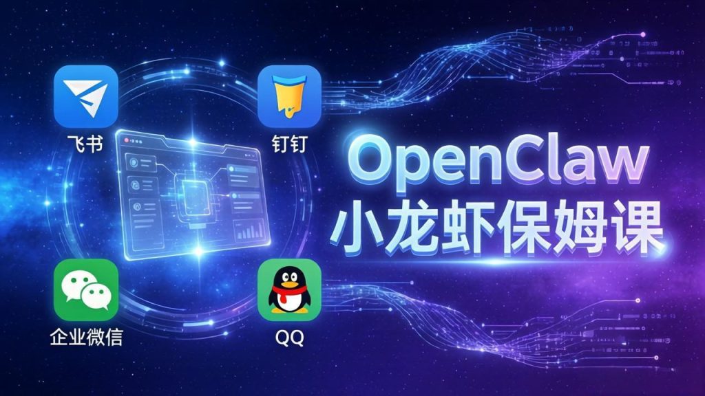 OpenClaw小龙虾保姆课： Windows/macOS/Linux/Docker全系统安装，飞书+钉钉+企业微信+QQ 全接入-优创圈