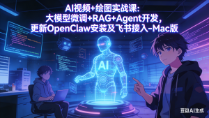 AI视频+绘图实战课：大模型微调+RAG+Agent开发，更新OpenClaw安装及飞书接入-Mac版-优创圈