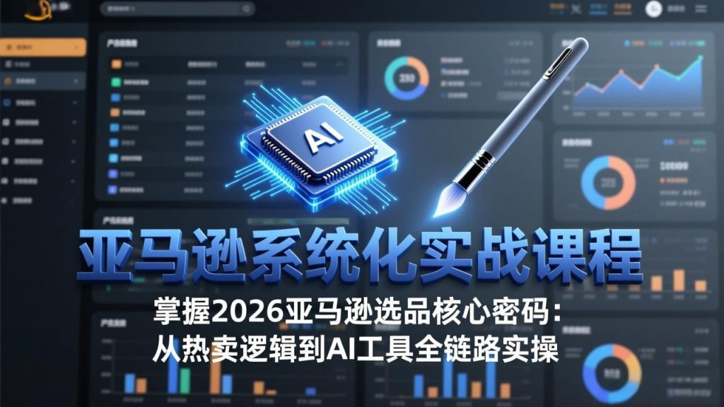亚马逊系统化实战课-更新3月：2026最新选品方法论，从热卖原因分析到AI作图，提升选品成功率-优创圈