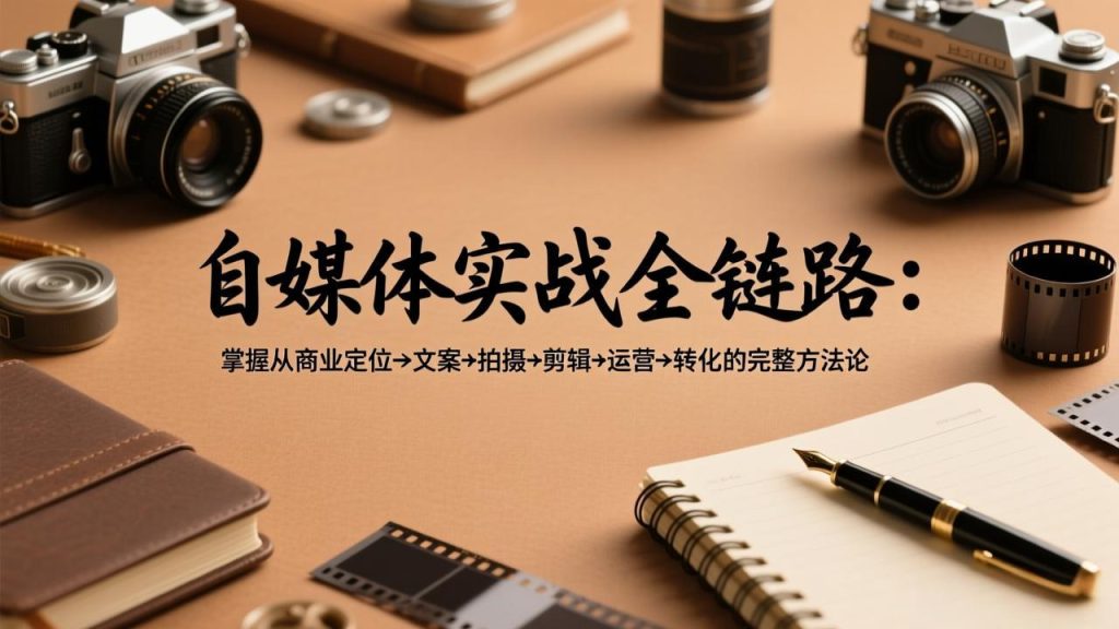 自媒体实战全链路：掌握从商业定位→文案→拍摄→剪辑→运营→转化的完整方法论-优创圈