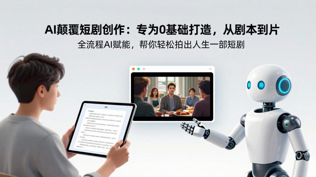 AI颠覆短剧创作：专为0基础打造，从剧本到成片全流程AI赋能，帮你轻松拍出人生第一部短剧-优创圈