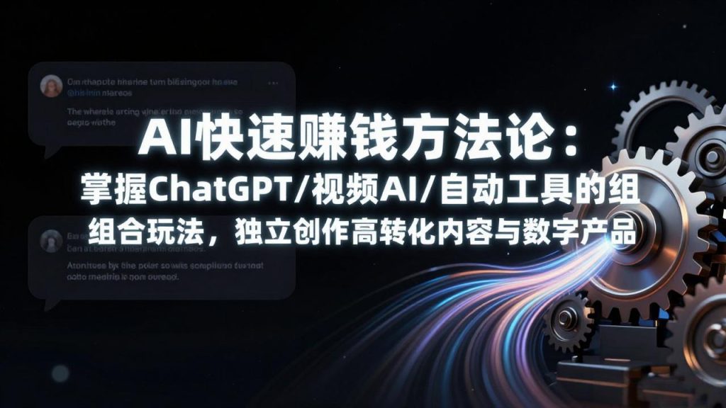 AI快速赚钱方法论：掌握ChatGPT/视频AI/自动化工具的组合玩法，独立创作高转化内容与数字产品-优创圈