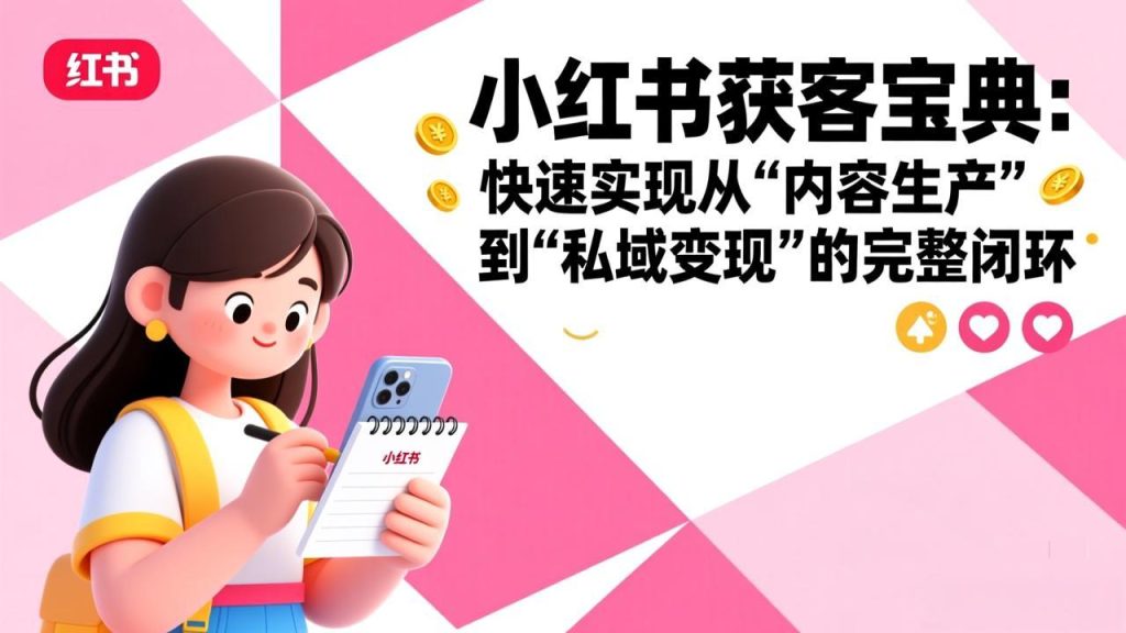 小红书获客宝典：快速实现从“内容生产”到“私域变现”的完整闭环-优创圈
