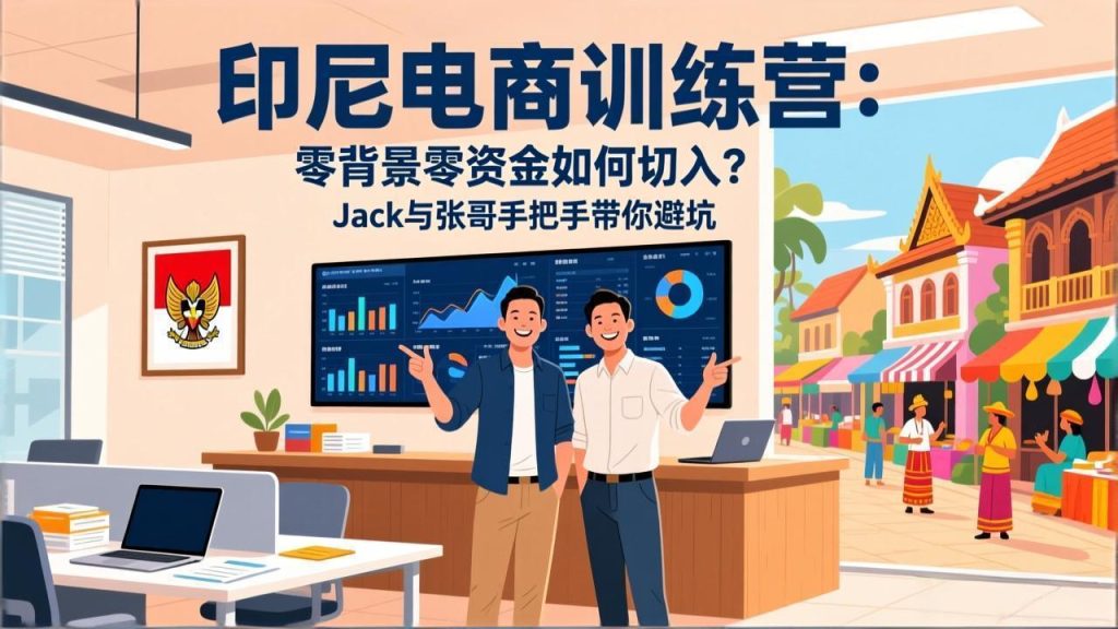 印尼电商训练营：零背景零资金如何切入？Jack与张哥手把手带你避坑-优创圈