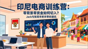 印尼电商训练营：零背景零资金如何切入？Jack与张哥手把手带你避坑-优创圈