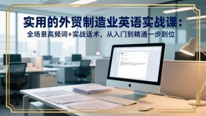 实用的外贸制造业英语实战课：全场景高频词+实战话术，从入门到精通一步到位-优创圈
