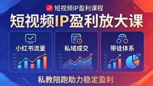 短视频IP盈利放大课：小红书流量+私域成交+带徒体系，私教陪跑助力稳定盈利-优创圈
