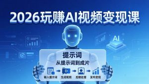 2026玩赚AI视频变现课：掌握 AI 视频全流程技能，从提示词到成片高效产出-优创圈