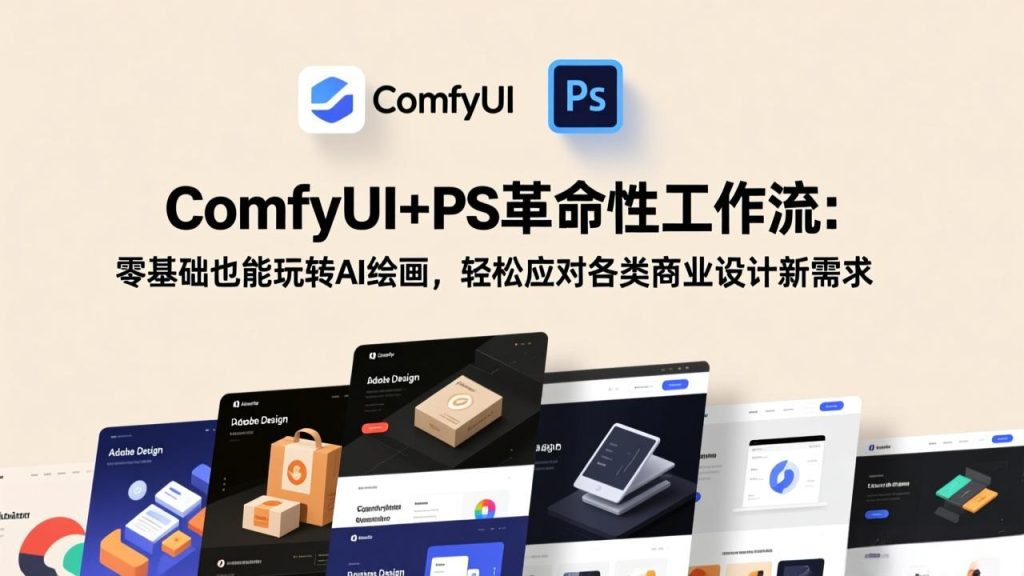 ComfyUI+PS革命性工作流：零基础也能玩转AI绘画，轻松应对各类商业设计新需求-优创圈