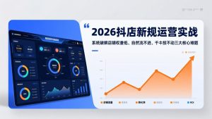 2026抖店新规运营实战：系统破解店铺权重低、自然流不进、千川投不动三大核心难题-优创圈