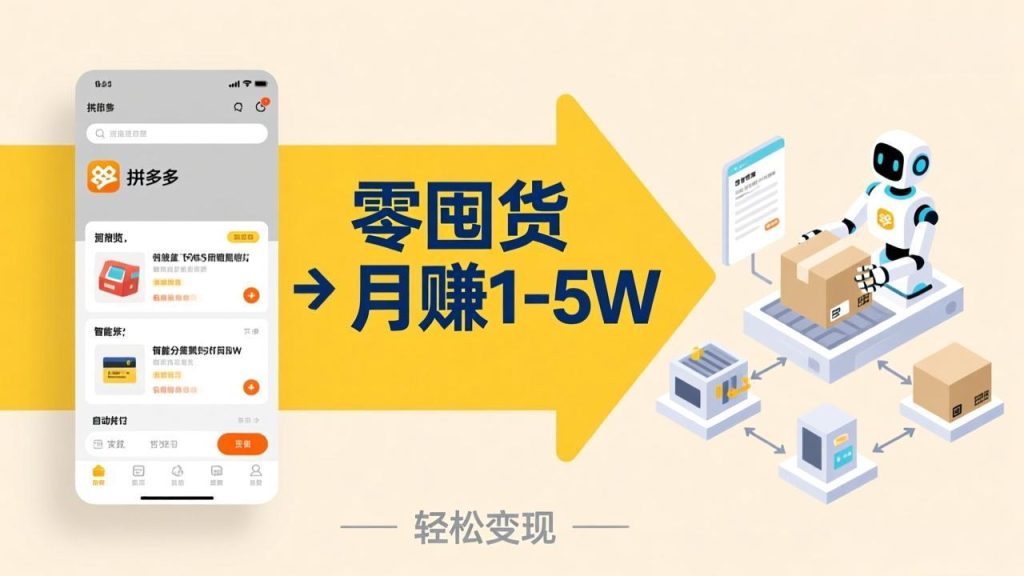 不用囤货不用跑单！拼多多虚拟玩法，机器人管理发货和客服，帮你月赚 1-5W-优创圈