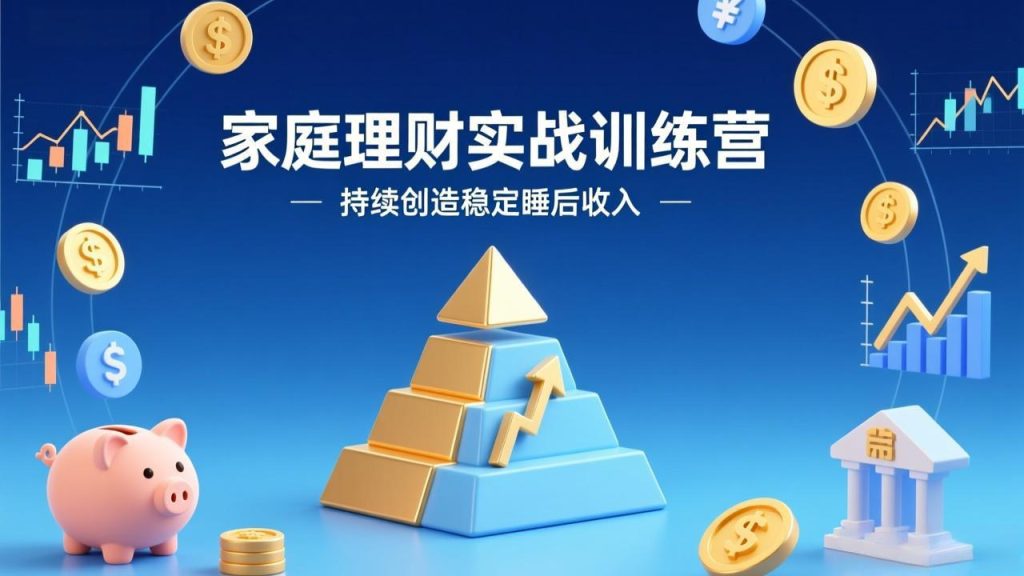 家庭理财实战训练营：从0到1建体系，三阶进阶层层递进，助你持续创造稳定睡后收入-优创圈