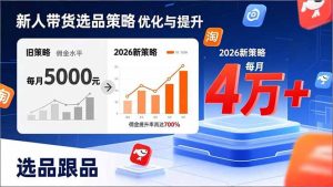 新人带货别瞎选品！这套2026全新选品跟品策略，让我的佣金从0做到每月4万+-优创圈