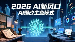 2026年AI创富新风口，用人工智能爆改你的生意模式，从短视频到直播全面降本增效抢占先机-优创圈