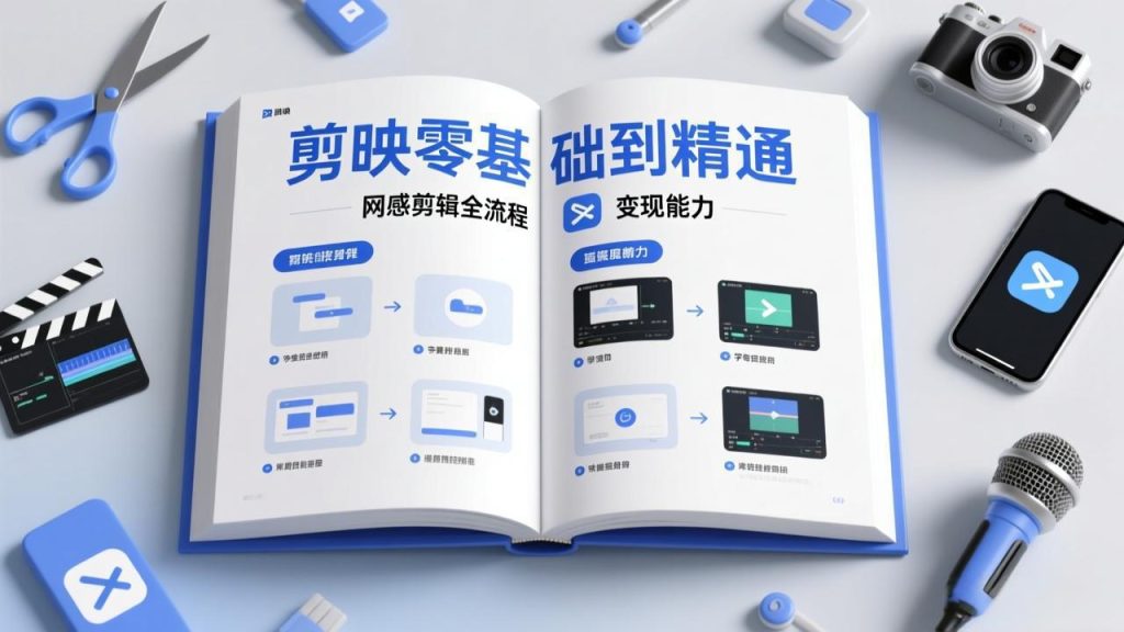 剪映零基础也能快速上手，从入门到精通掌握网感剪辑全流程，掌握能直接变现的剪辑能力-优创圈