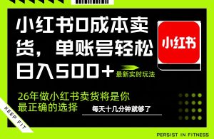 小红书0成本AI卖货，单账号轻松日入500+，完全托管AI，可矩阵放大-优创圈