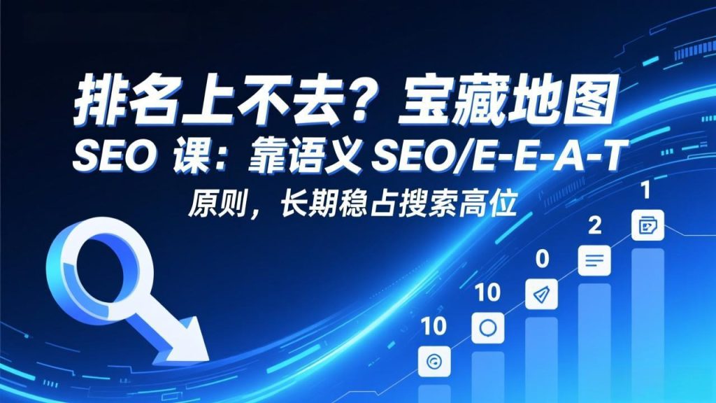 排名上不去？宝藏地图 SEO 课：靠语义 SEO+E-E-A-T 原则，长期稳占搜索高位-优创圈