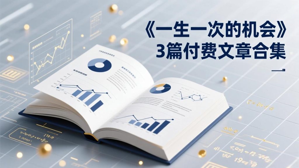 付费文章合集《一生一次的机会》3篇，一个系统性、一次性、独家性的透剧-优创圈