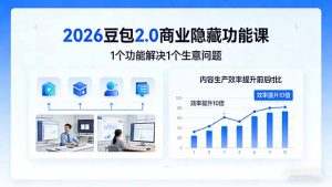2026豆包2.0商业隐藏功能课，1个功能解决1个生意问题，内容生产效率提升10倍-优创圈