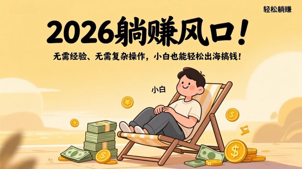 2026躺赚风口！无需经验、无需复杂操作，小白也能轻松出海搞钱！-优创圈