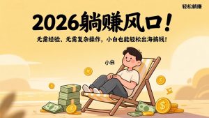 2026躺赚风口！无需经验、无需复杂操作，小白也能轻松出海搞钱！-优创圈