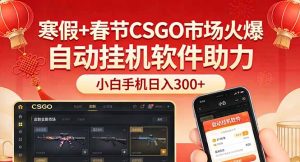 寒假+春节CSGO市场火爆，配合游戏自动挂机软件，小白只用一台手机也可日入300+-优创圈