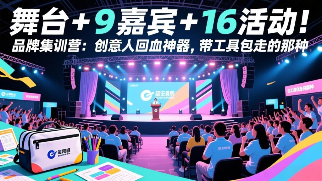 舞台 + 9 嘉宾 + 16 活动！品牌集训营：创意人回血神器，带工具包走的那种-优创圈