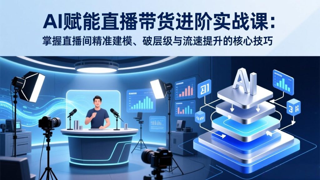 AI赋能直播带货进阶实战课：掌握直播间精准建模、破层级与流速提升的核心技巧-优创圈