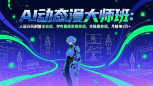 AI动态漫剧大师班：人设分镜剧情全自动，学完直接发稿变现，全链路变现，月接单3万+-优创圈