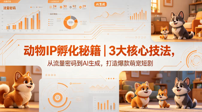 动物IP孵化秘籍｜3大核心技法，从流量密码到AI生成，打造爆款萌宠短剧-优创圈