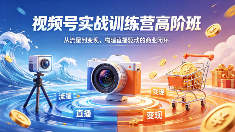 视频号实战训练营高阶班，从流量到变现，构建直播驱动的商业闭环（26年4月）-优创圈