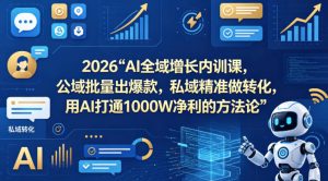 2026AI全域增长内训课，公域批量出爆款，私域精准做转化，用AI打通1000W净利的方法论（更新）-优创圈
