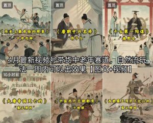 4月最新视频号带货中老年赛道，自然流玩法一周内可以出效果【图文+视频】-优创圈