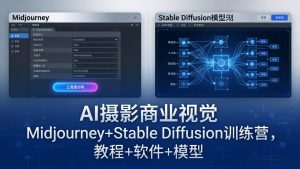AI摄影商业视觉Midjourney+Stable Diffusion训练营，教程+软件+模型-优创圈