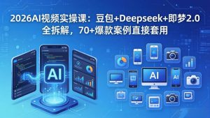 2026AI视频实操课：豆包+Deepseek+即梦2.0全拆解，70+爆款案例直接套用-优创圈