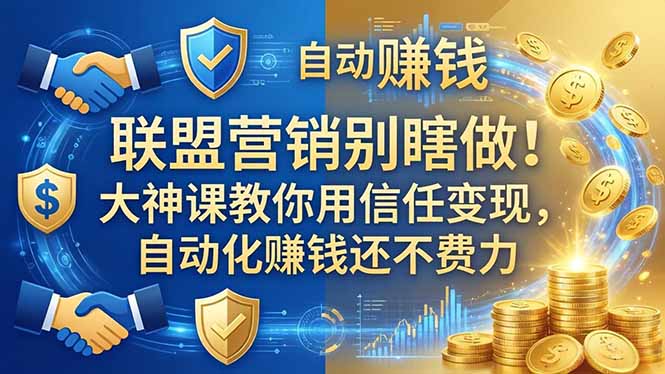 联盟营销别瞎做！大神课教你用信任变现，自动化赚钱还不费力【原创双语字幕】-优创圈